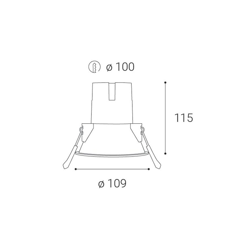 LED2 - LED Лампа за вграждане в баня ZERO LED/10W/230V 3000K CRI 95 IP43 черен Ø 10,9 см
