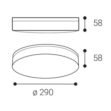 LED2 - LED Таванно осветително тяло за баня YPSO LED/22W/230V 3000/4000K IP54 pr. 29 cm бяло