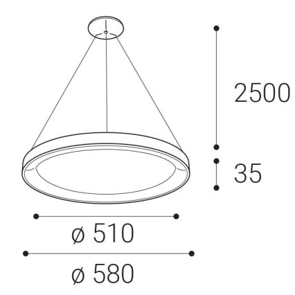 LED2 - LED Пендел BELLA LED/48W/230V 3000K/4000K бял