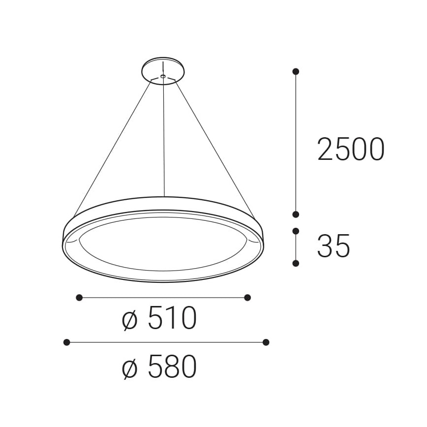 LED2 - LED Пендел BELLA LED/48W/230V 3000K/4000K черен