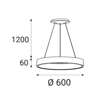 LED2 - LED Пендел BELLA LED/50W/230V 3000K Ø 60 см бял