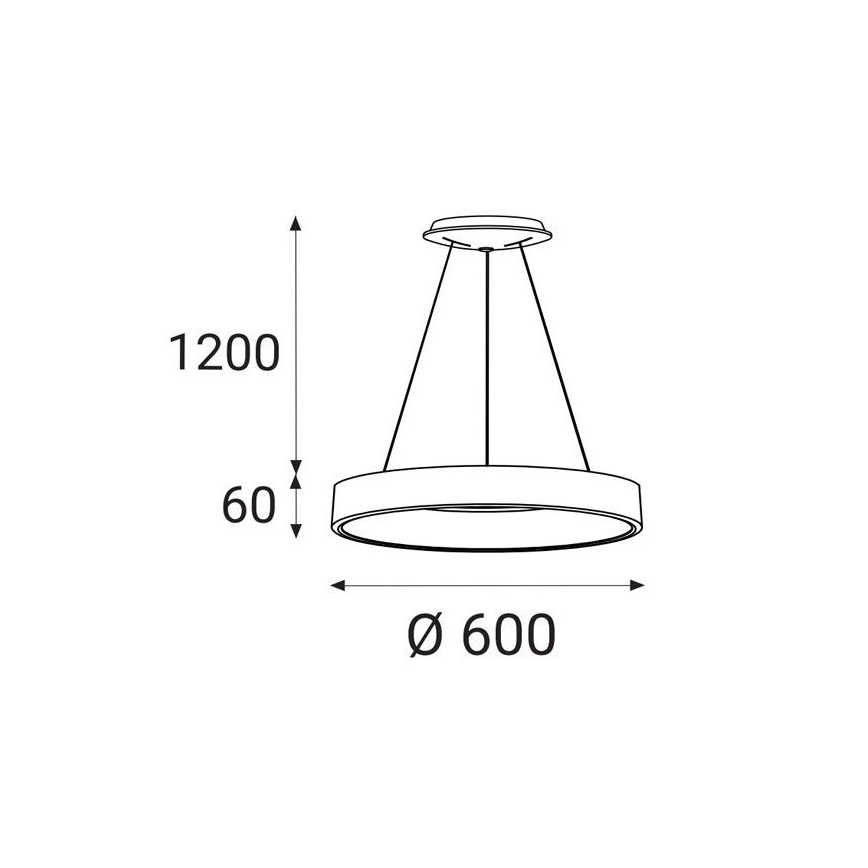 LED2 - LED Пендел BELLA LED/50W/230V 3000K Ø 60 см бял