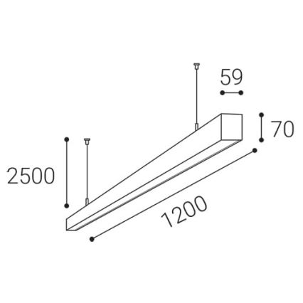 LED2 - LED Пендел NOLI LED/40W/230V 3000K/3500K/4000K бял