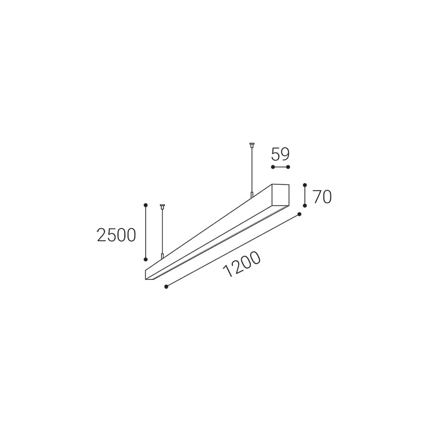 LED2 - LED Пендел NOLI LED/40W/230V 3000K/3500K/4000K черен