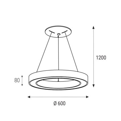 LED2 - LED Пендел SATURN LED/50W/230V 3000K Ø 60 см бял