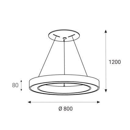 LED2 - LED Пендел SATURN LED/80W/230V 3000K Ø 80 см бял