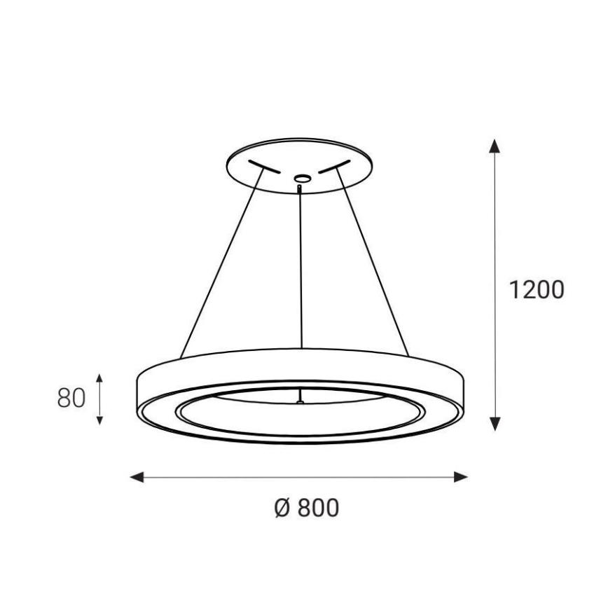 LED2 - LED Пендел SATURN LED/80W/230V 3000K Ø 80 см бял