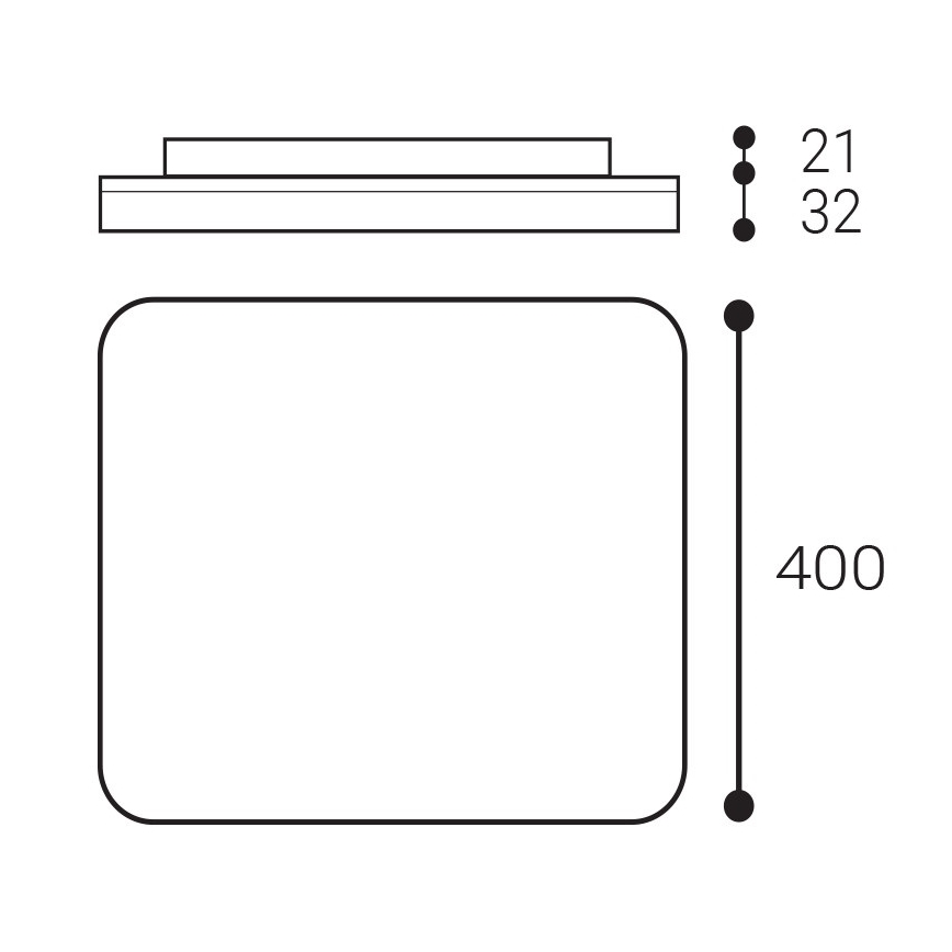 LED2 - LED Плафон за баня SQUARE LED/38W/230V 3000K/3500K/4000K IP54 бял