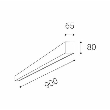 LED2 - LED Плафониера LINO LED/24W/230V 3000K/3500K/4000K черен 90 см