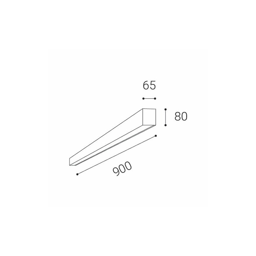 LED2 - LED Плафониера LINO LED/24W/230V 3000K/3500K/4000K черен 90 см