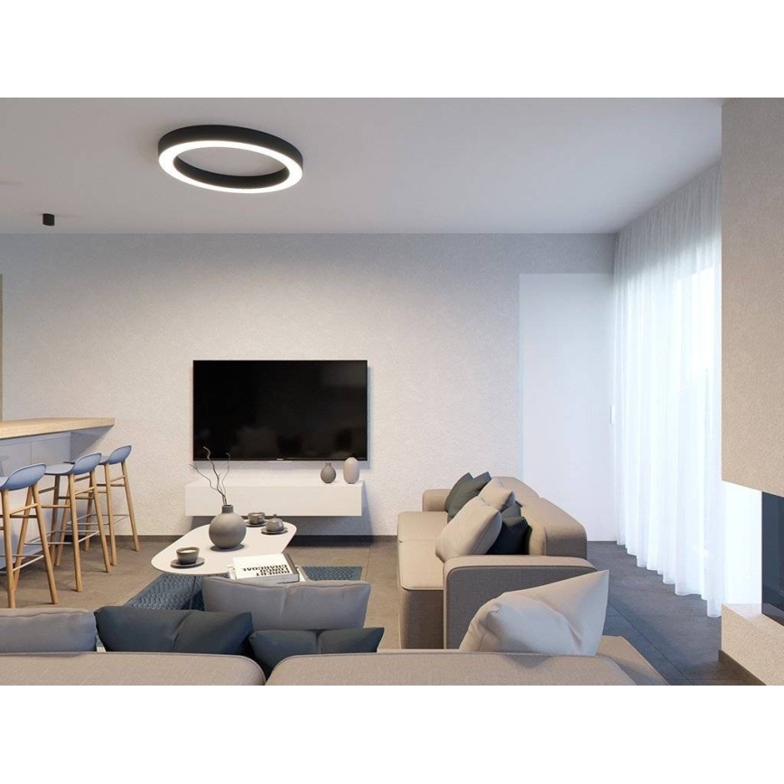 LED2 - LED Плафониера SATURN LED/80W/230V 3000K/4000K черен