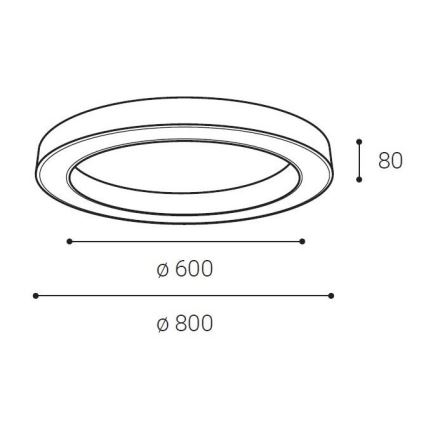 LED2 - LED Плафониера SATURN LED/80W/230V 3000K/4000K черен