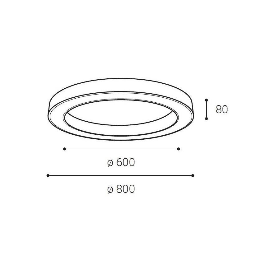 LED2 - LED Плафониера SATURN LED/80W/230V 3000K/4000K черен
