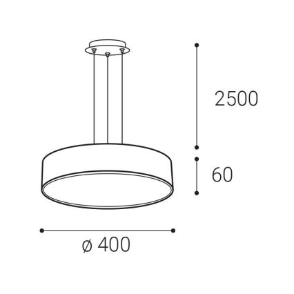 LED2 - LED полилей на кабел MONO SLIM LED/30W/230V 3000K/4000K Ø 40 см черен