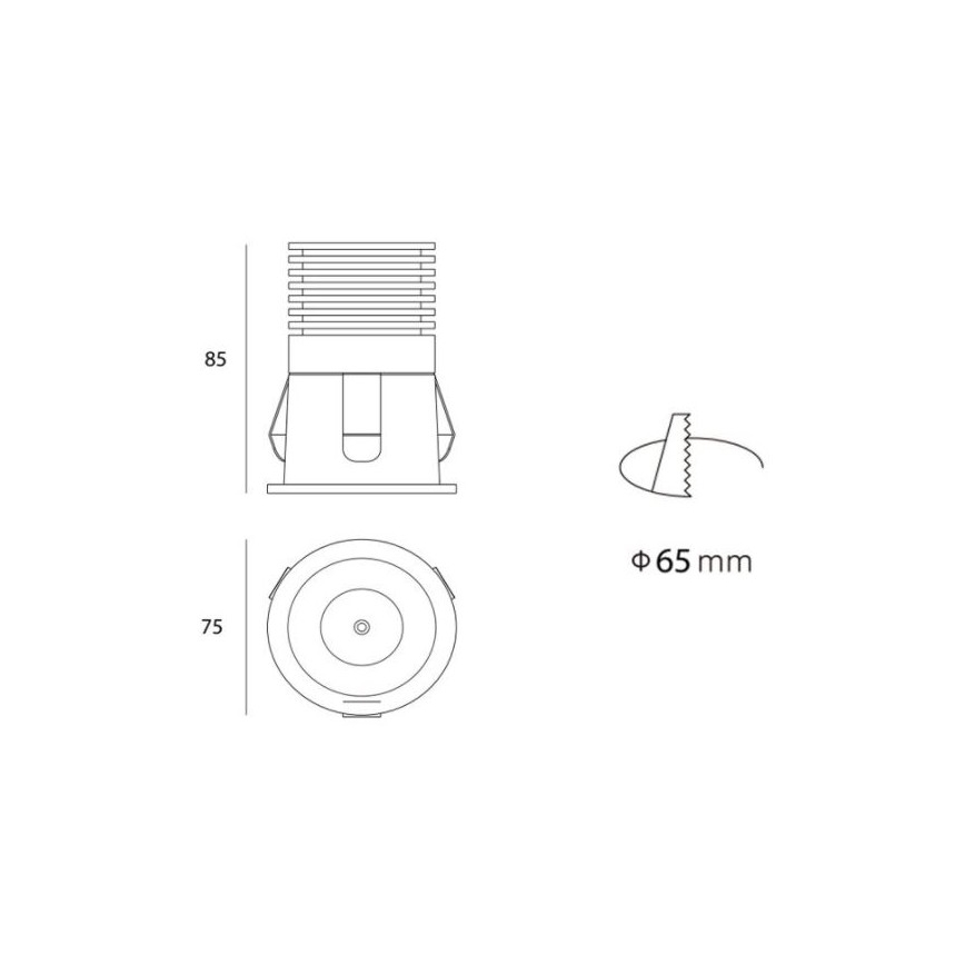 LED2 - LED Спот за вграждане RAY LED/10W/230V бял IP44