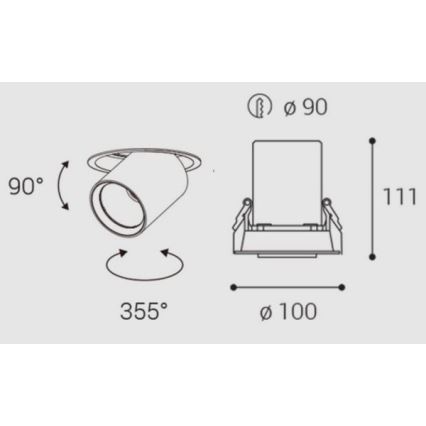 LED2 - LED suspended таван лампа HIDE LED/20W/230V CRI 90 черен