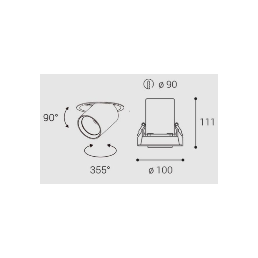 LED2 - LED suspended таван лампа HIDE LED/20W/230V CRI 90 черен