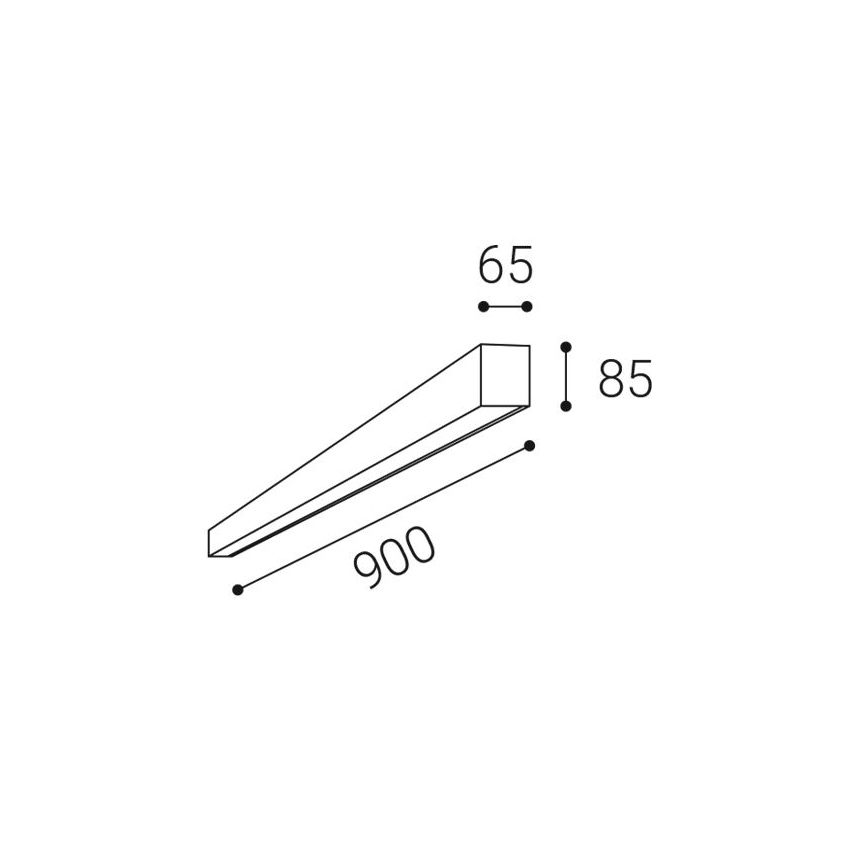 LED2 - LED таванно осветително тяло LINO LED/24W/230V 3000/3500/4000K 90 см черно
