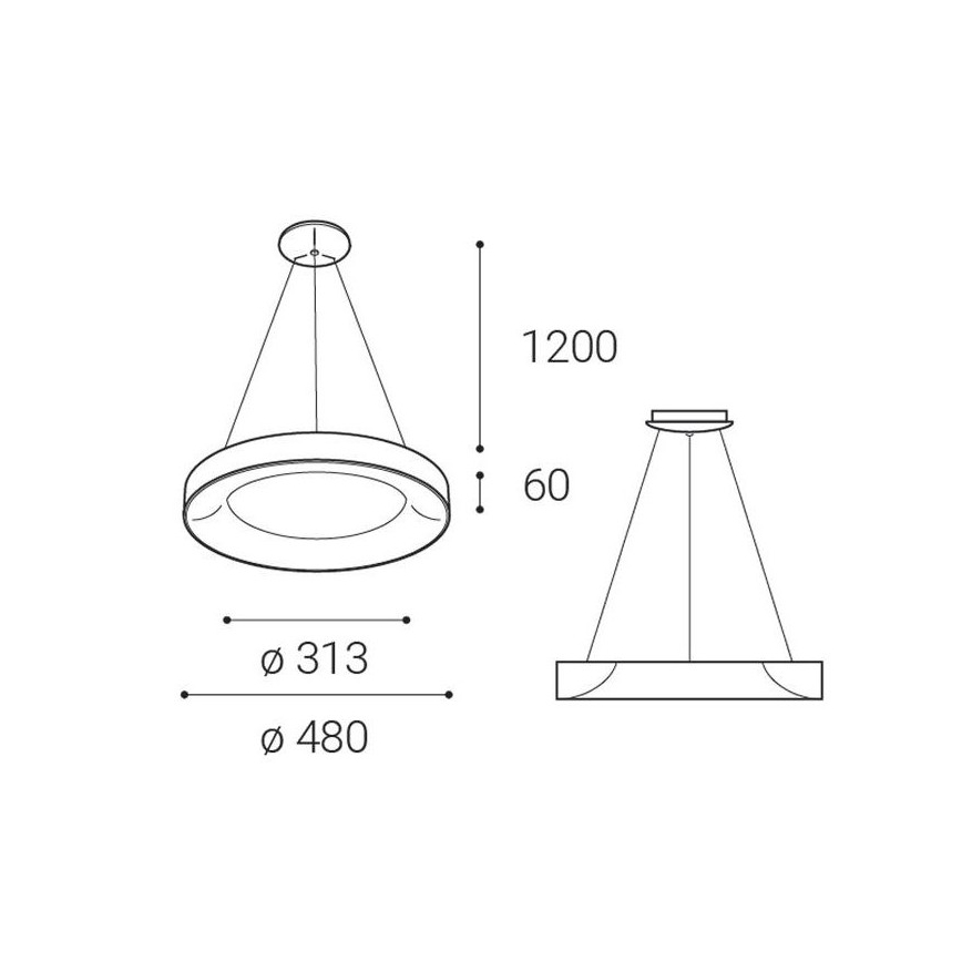 LED2 - LED Висящ полилей BELLA LED/40W/230V 3000/4000K черен