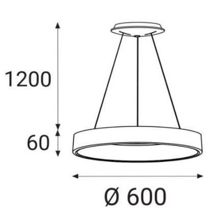 LED2 - LED Висящ полилей BELLA LED/50W/230V 3000/4000K бял