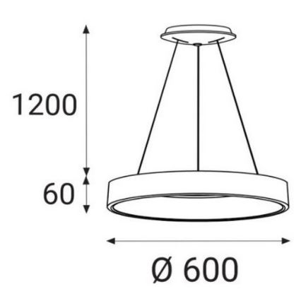 LED2 - LED Висящ полилей BELLA LED/50W/230V 3000/4000K черен