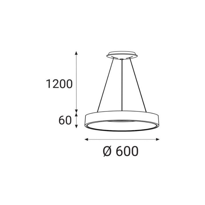 LED2 - LED Висящ полилей BELLA LED/50W/230V 3000/4000K черен