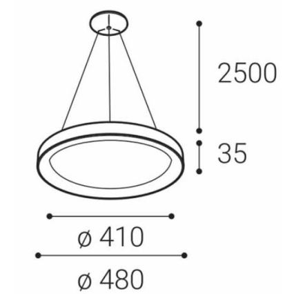 LED2 - LED Висящ полилей BELLA SLIM LED/38W/230V 3000/4000K бял