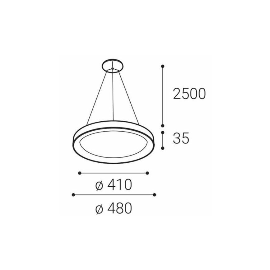 LED2 - LED Висящ полилей BELLA SLIM LED/38W/230V 3000/4000K черен