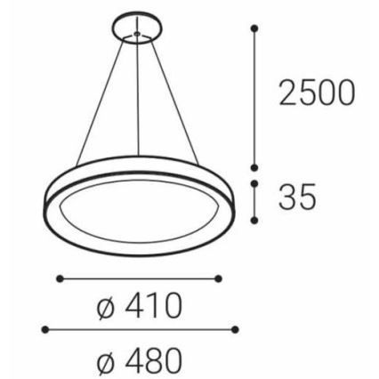 LED2 - LED Висящ полилей BELLA SLIM LED/38W/230V 3000/4000K черен