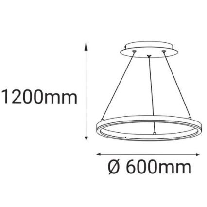 LED2 - LED Висящ полилей CIRCLE LED/42W/230V
