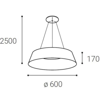 LED2 - LED Висящ полилей KATY LED/60W/230V 3000/4000K бял