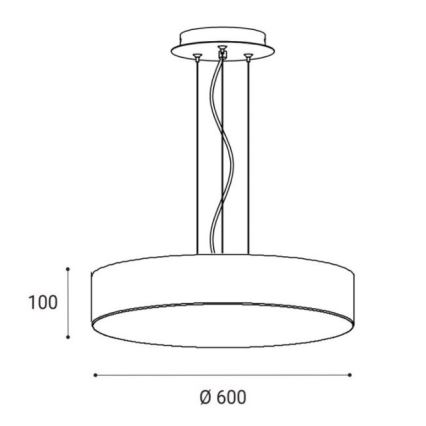 LED2 - LED Висящ полилей MONO LED/60W/230V 3000/4000K черен
