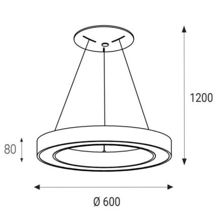 LED2 - LED Висящ полилей SATURN LED/50W/230V 3000/4000K бял