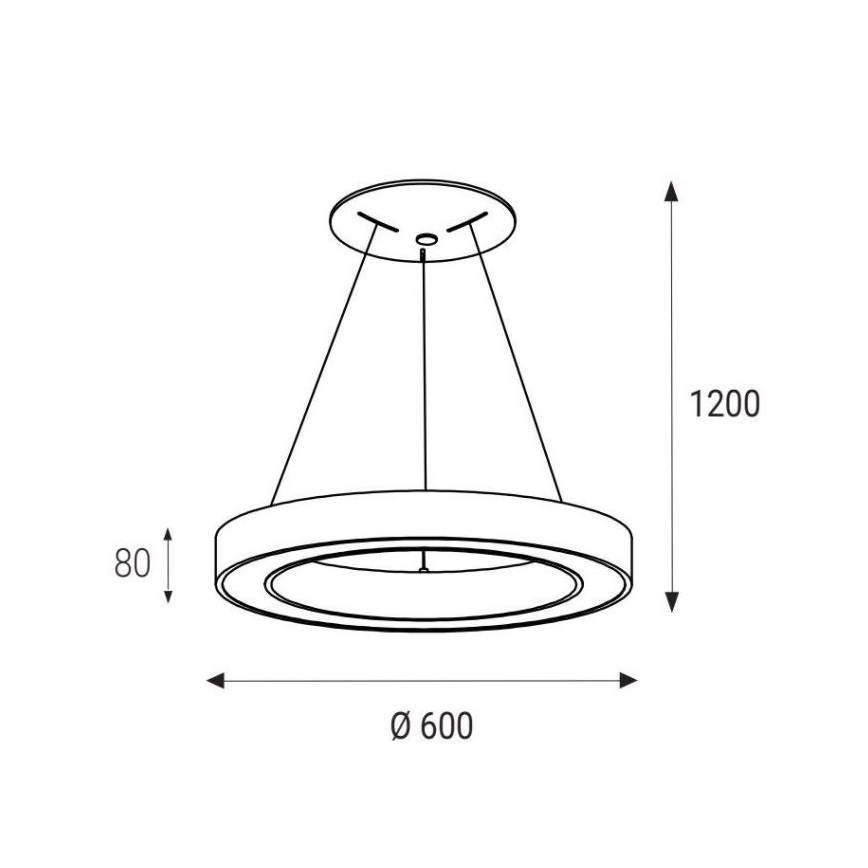 LED2 - LED Висящ полилей SATURN LED/50W/230V 3000/4000K бял