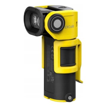Ledlenser EXC6R - LED презареждаем фенер с регулируема яркост и зарядна станция LED/1900 mAh IP68 300 lm 10 ч жълт