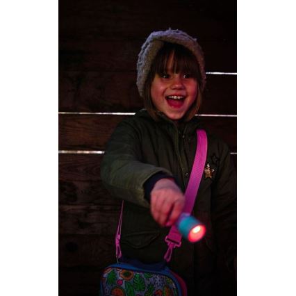 Ledlenser KIDBEAM4 RAINBOW - LED детско фенерче с регулируема яркост LED/2xAAA IP44 лилаво