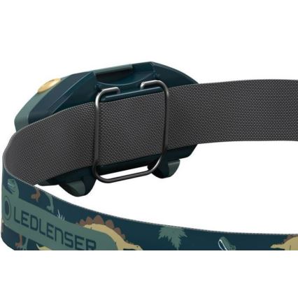 Ledlenser KIDLED2 DINO - димируема детска челна лампа LED/1xAAA, IPX4, 40 лм, 20 ч, зелена