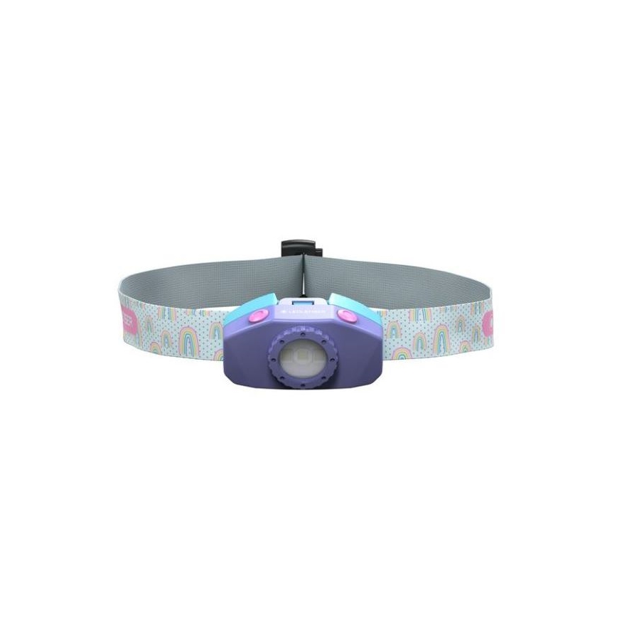Ledlenser KIDLED2 RAINBOW - LED регулируема детска челна лампа LED/1xAAA IPX4 40 lm 20h лилава