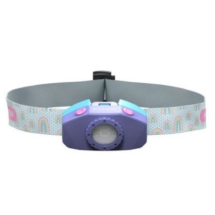 Ledlenser KIDLED2 RAINBOW - LED регулируема детска челна лампа LED/1xAAA IPX4 40 lm 20h лилава