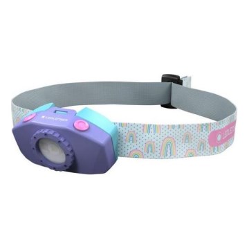 Ledlenser KIDLED2 RAINBOW - LED регулируема детска челна лампа LED/1xAAA IPX4 40 lm 20h лилава