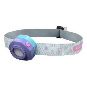 Ledlenser KIDLED4R RAINBOW - димируема презареждаема детска челна лампа LED/280 mAh IPX4 40lm 18 h лилава