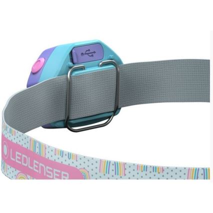 Ledlenser KIDLED4R RAINBOW - димируема презареждаема детска челна лампа LED/280 mAh IPX4 40lm 18 h лилава