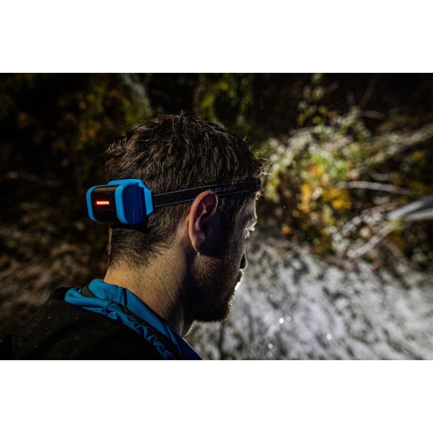 Ledlenser NEO9R - LED челна лампа с регулируема яркост, зареждаема, 5000 mAh, IP54, 1200 lm, 120h, черна/синя