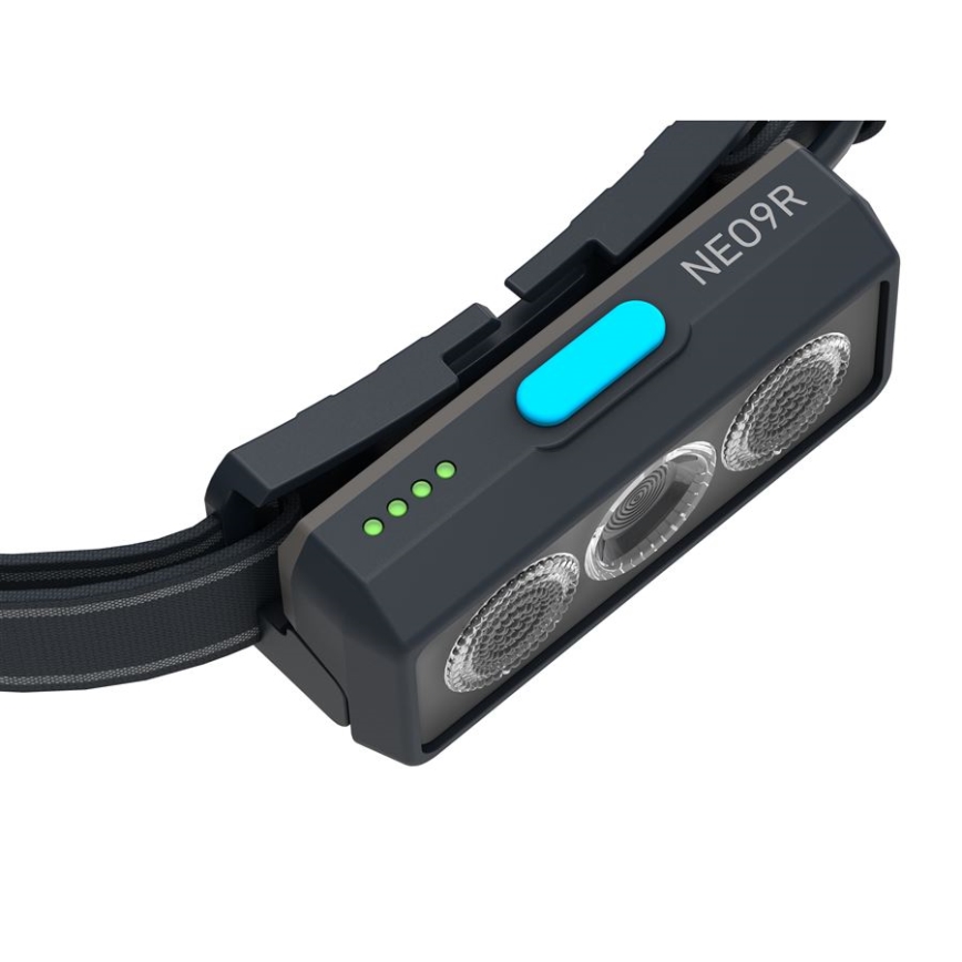 Ledlenser NEO9R - LED челна лампа с регулируема яркост, зареждаема, 5000 mAh, IP54, 1200 lm, 120h, черна/синя