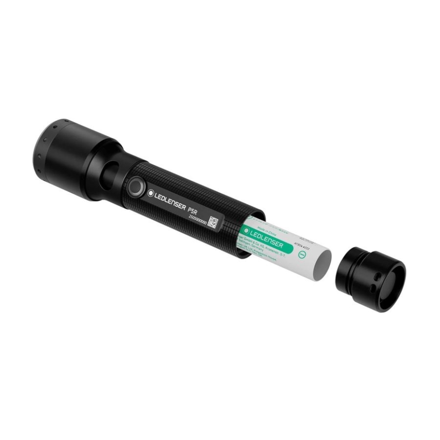 Ledlenser P5R - LED с регулируема яркост, презареждаема фенерка, LED/1xAA/700 mAh, IP68, 750 lm, 20 h, черна