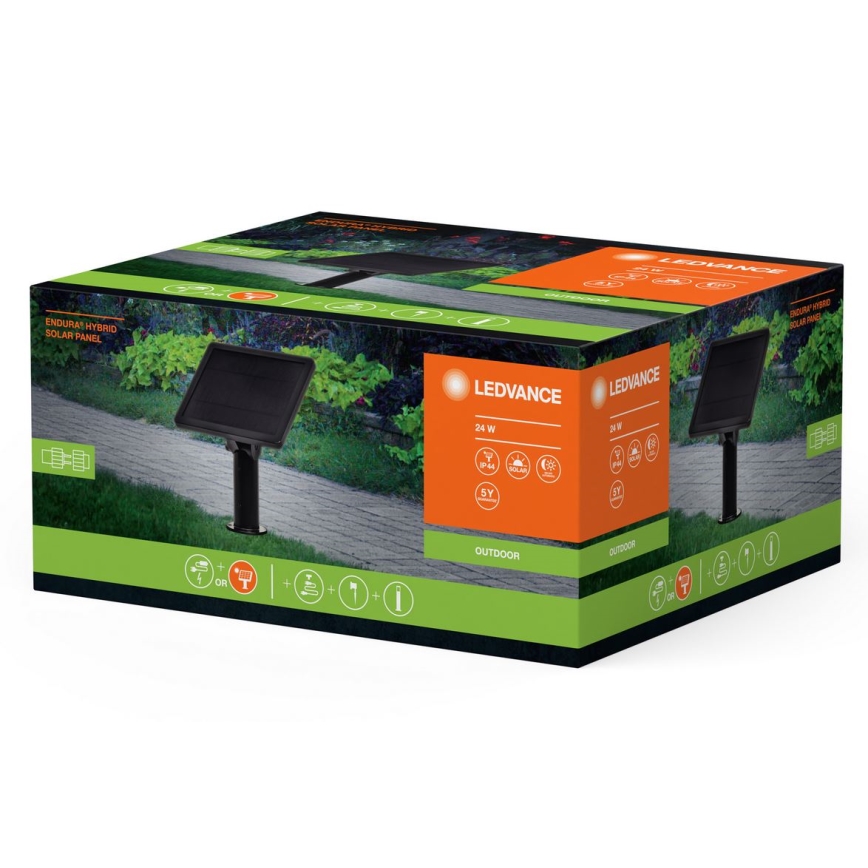 Ledvance - Хибриден соларен панел ENDURA 24W/12V 2000 mAh IP67
