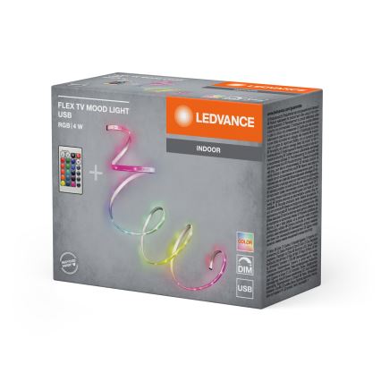 Ledvance - димируема LED RGB лента FLEX TV MOOD 1m LED/4W/5V + дистанционно управление