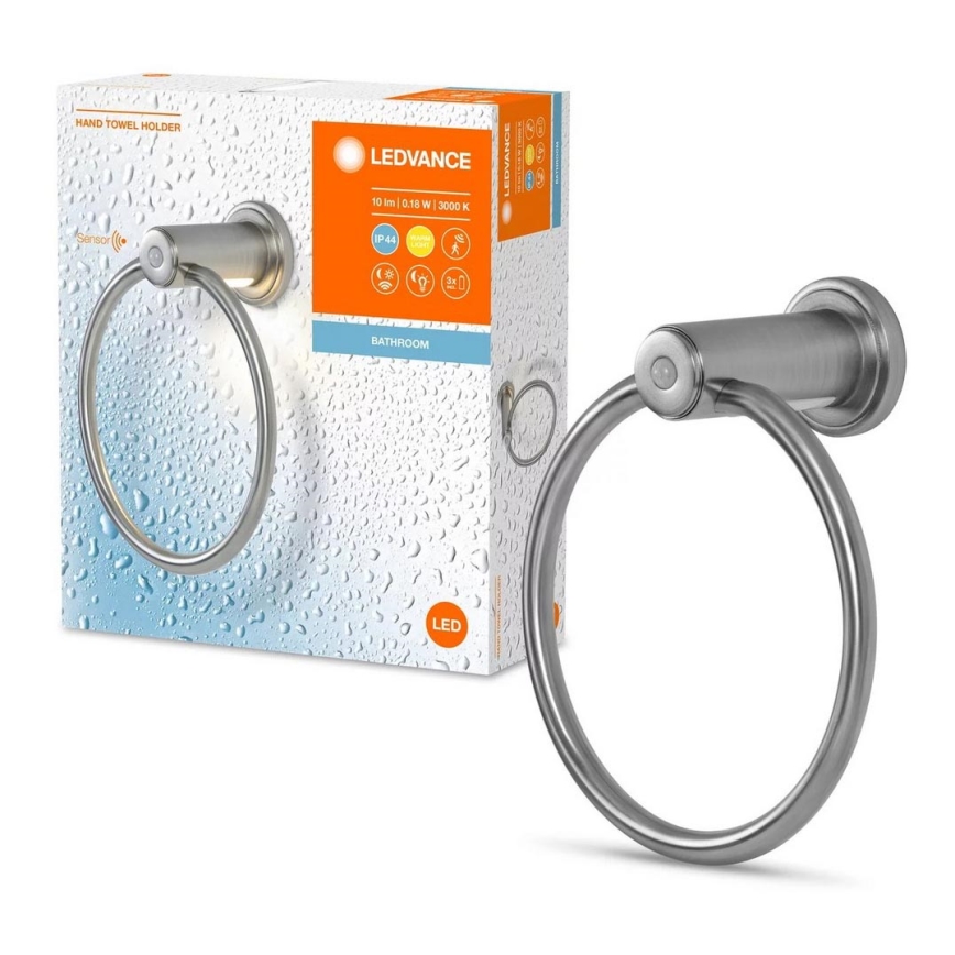 Ledvance - Държач за кърпи с LED подсветка 3xAAA IP44