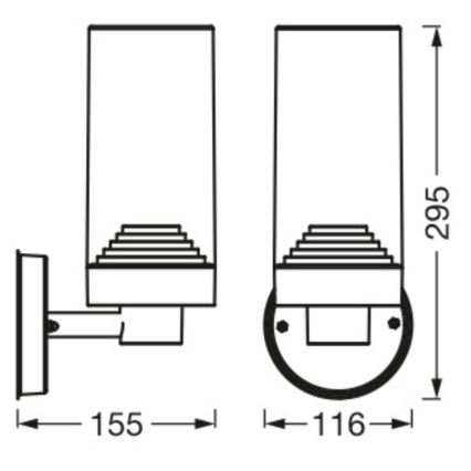 Ledvance - Екстериорен аплик AMBER 1xE27/20W/230V IP44