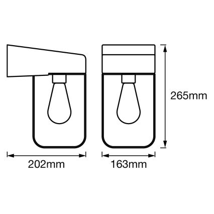 Ledvance - Екстериорен аплик BOLO 1xE27/60W/230V IP44